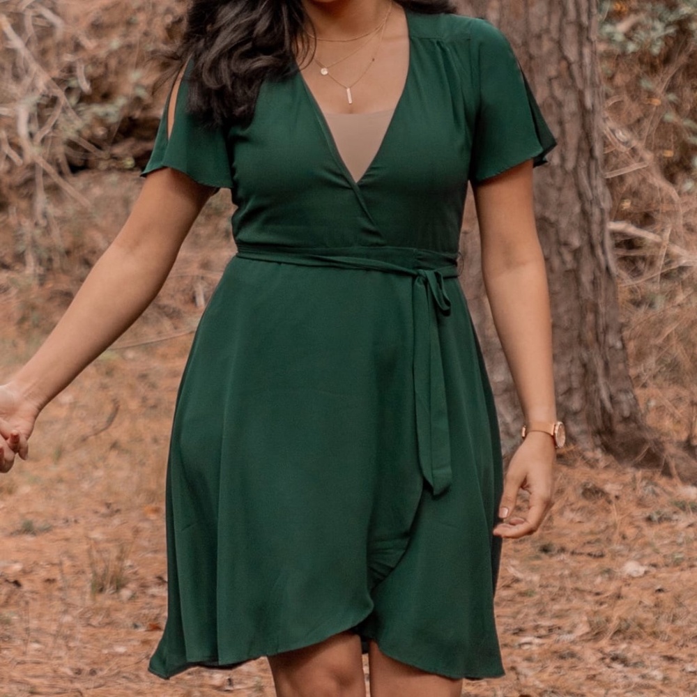 Green Lulu's Wrap Dress